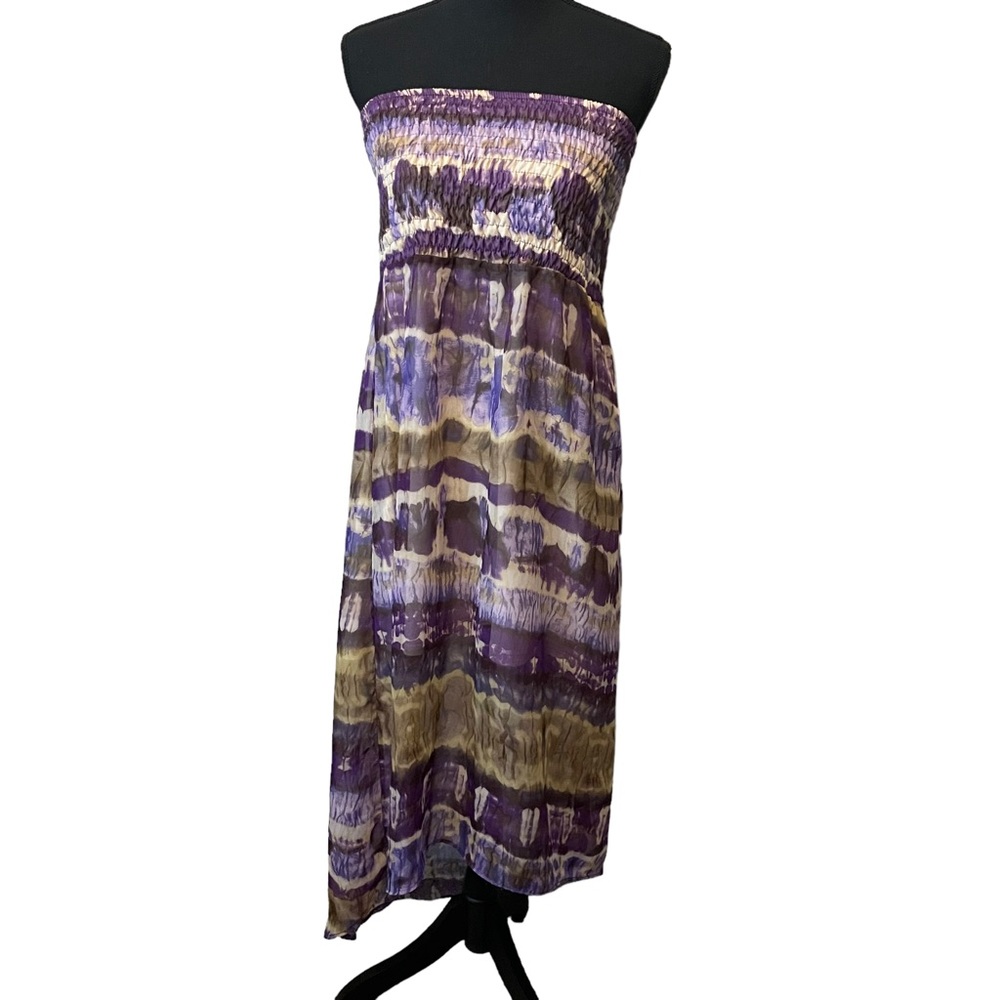 Olive & Oak Purple & Green Tube Top Dress
